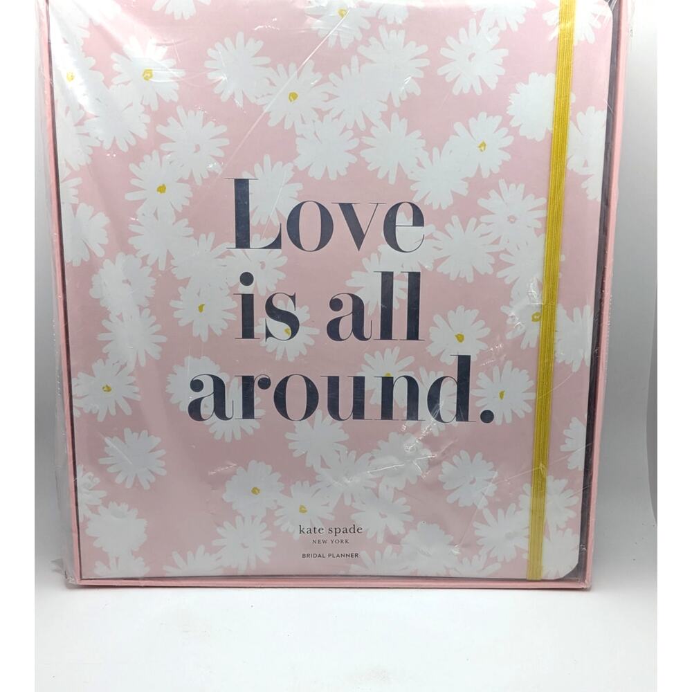 KATE SPADE Bridal Planner Love Is All Around Pink Daisy Floral 3 Ring Binder